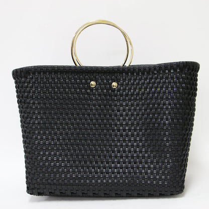 25秋冬 ハンドルメルカド BAG / ハンドバッグ バスケット メッシュ編み ゴールドリングハンドル