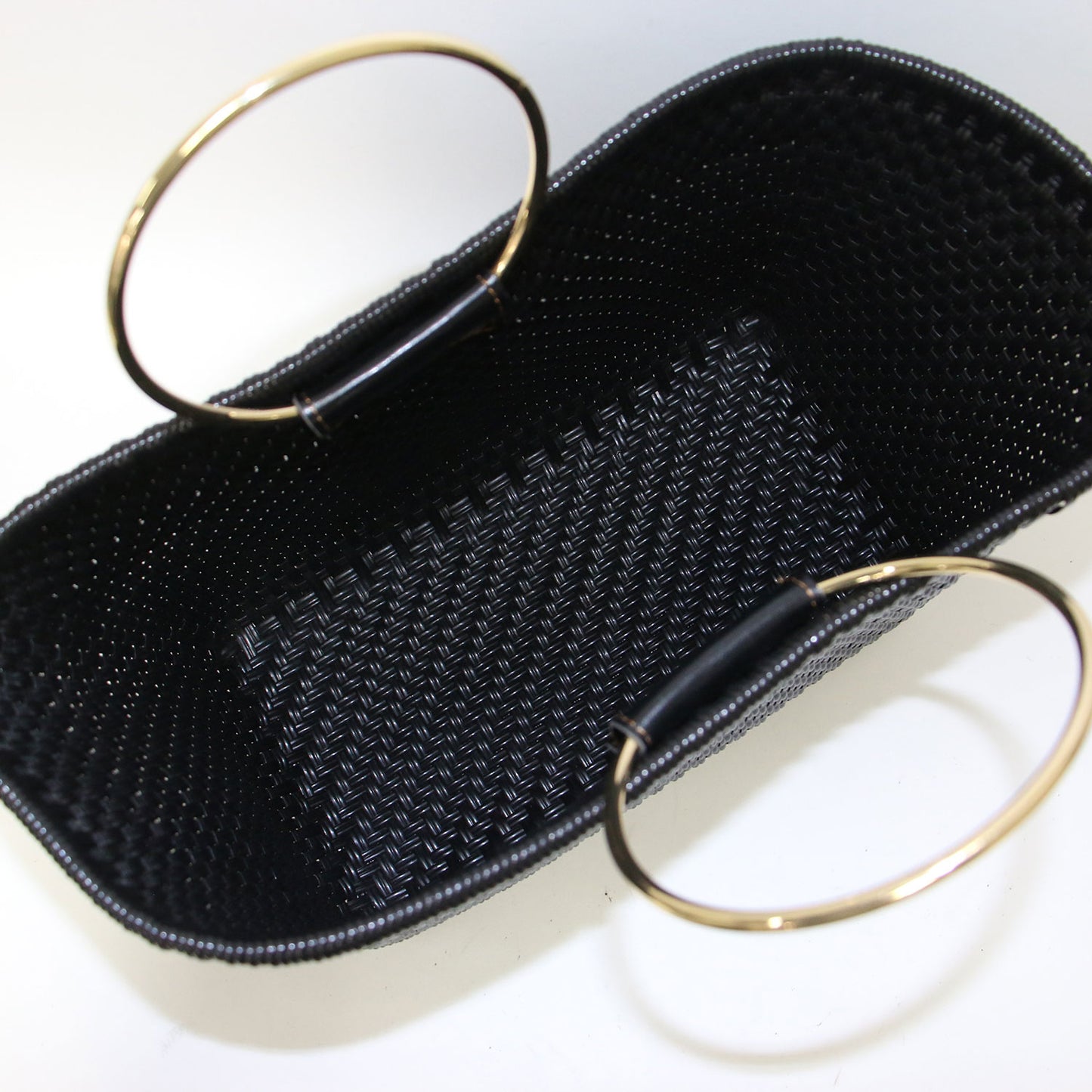 25秋冬 ハンドルメルカド BAG / ハンドバッグ バスケット メッシュ編み ゴールドリングハンドル
