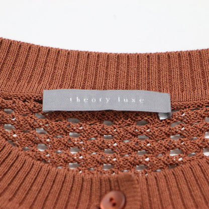 25春夏 ニット カーディガン / Suffork Oppo Cardigan 5分袖 半袖 ショート丈 クルーネック メッシュ編み 透かし編み ボクシーシルエット ウォッシャブル