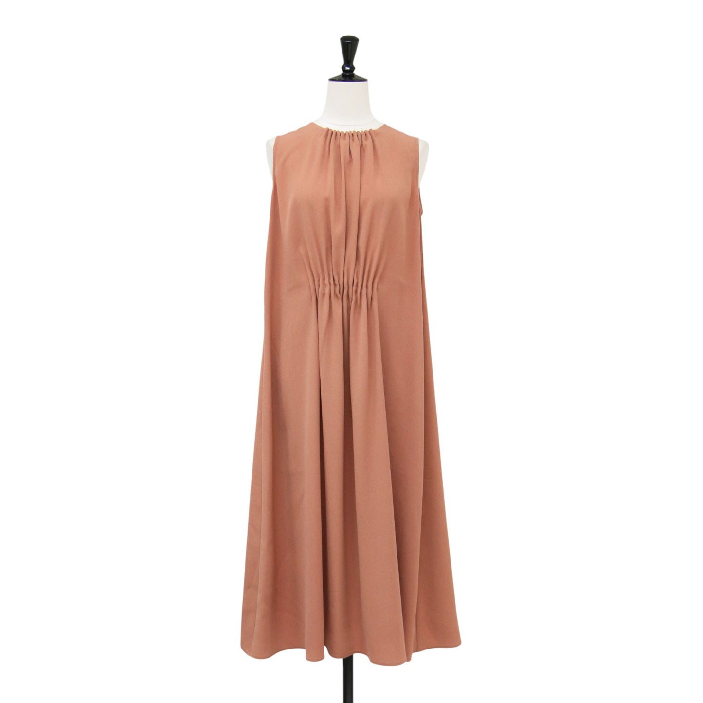 25春夏 スリーブレス ロング ドレス / Eva Vonia Dress ワンピース クルーネック センターギャザー Aライン フレアシルエット ジョーゼット ウォッシャブル
