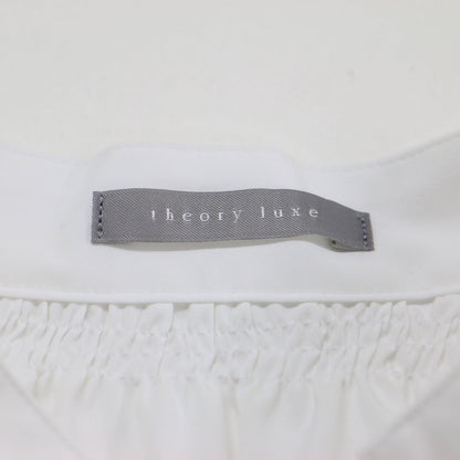 25秋冬 コットン ブラウス / Luxe Cotton Kate Blouse シャツ 半袖 バンドカラー スリットネック シャーリング Aラインシルエット コットン