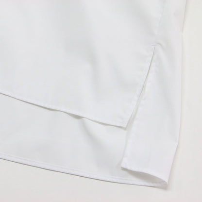 25秋冬 コットン ブラウス / Luxe Cotton Kate Blouse シャツ 半袖 バンドカラー スリットネック シャーリング Aラインシルエット コットン