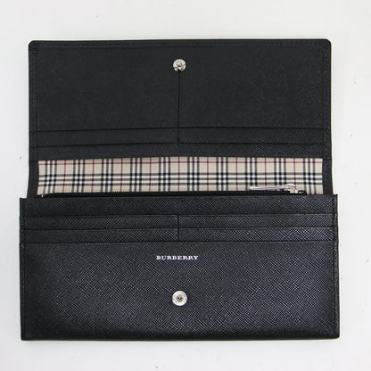 レザー フラップ ロングウォレット / 長財布 ノバチェック柄 ロゴ