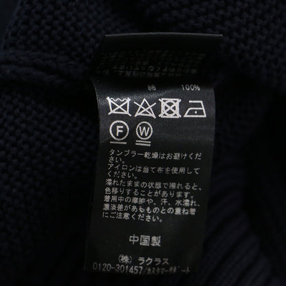 コットン ガーターアミ プルオーバー / ニット 長袖 ボートネック ワイド スリット