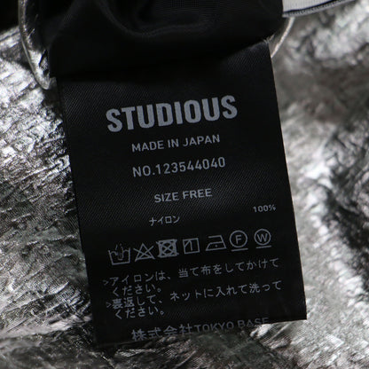 23秋冬 リバーシブルメタリックギャザースカート / ロング丈 Aライン フレア ウエストゴム シャーリング メタリック 箔プリント 2WAY