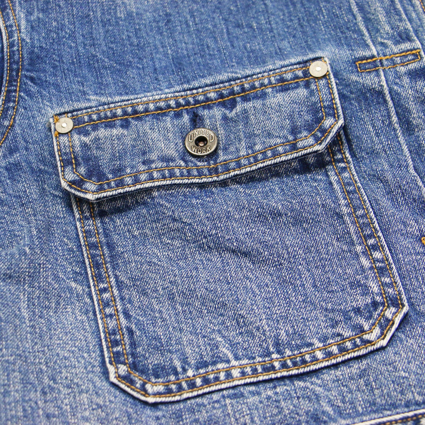 5 1/2 2ND-LINE CROP DENIM ジャケット / クロップド丈 ノーカラー オーバーサイズ フラップポケット カットオフ タック コットン