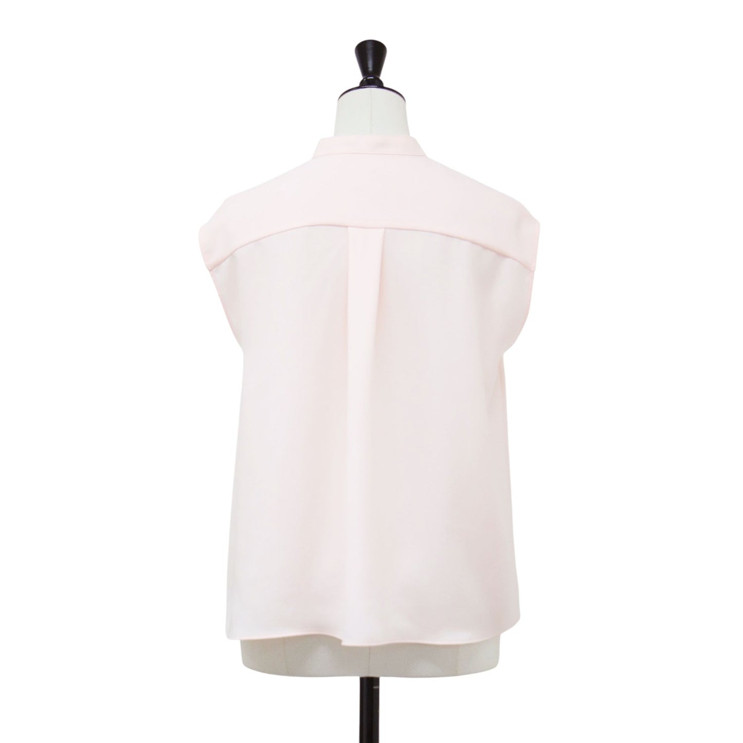 25春夏 バンドカラーシャツ / Marvine Lina Blouse ブラウス ノースリーブ 比翼ボタン タック シアー