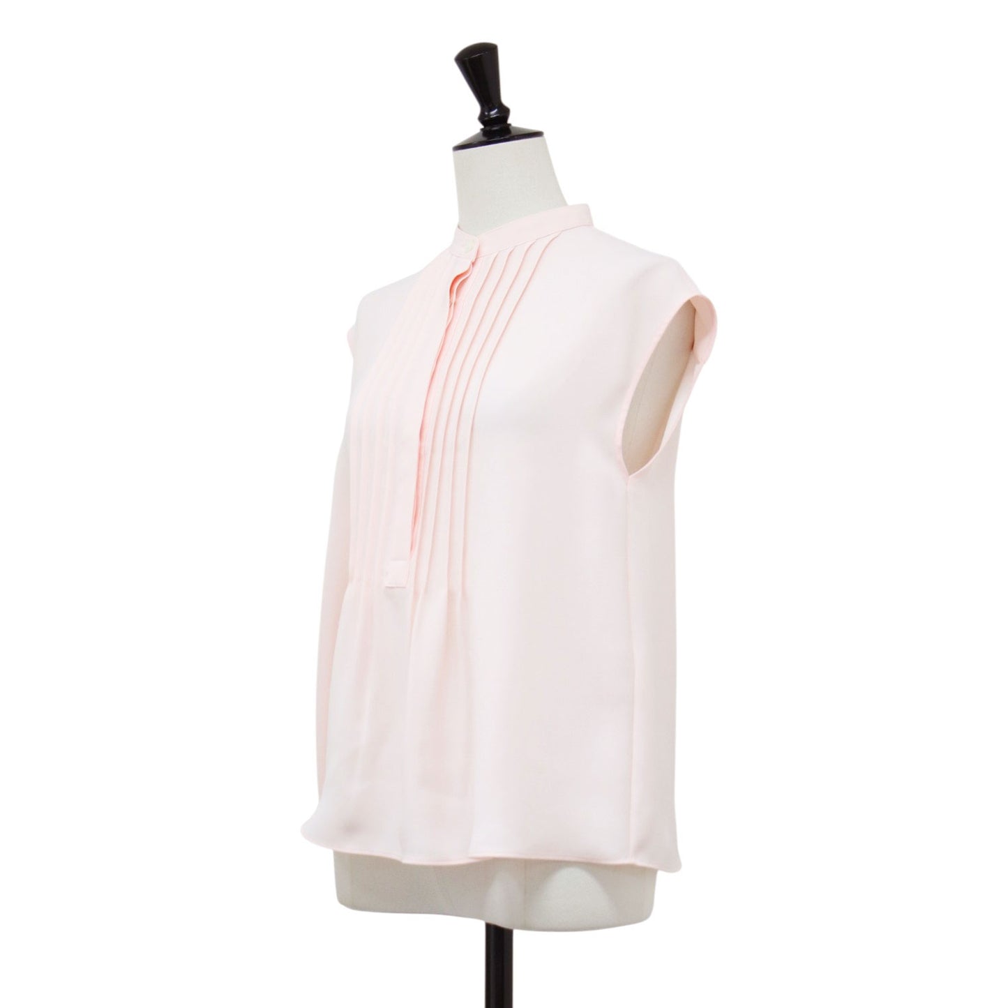 25春夏 バンドカラーシャツ / Marvine Lina Blouse ブラウス ノースリーブ 比翼ボタン タック シアー