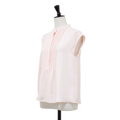 25春夏 バンドカラーシャツ / Marvine Lina Blouse ブラウス ノースリーブ 比翼ボタン タック シアー