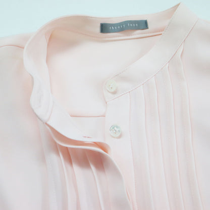 25春夏 バンドカラーシャツ / Marvine Lina Blouse ブラウス ノースリーブ 比翼ボタン タック シアー