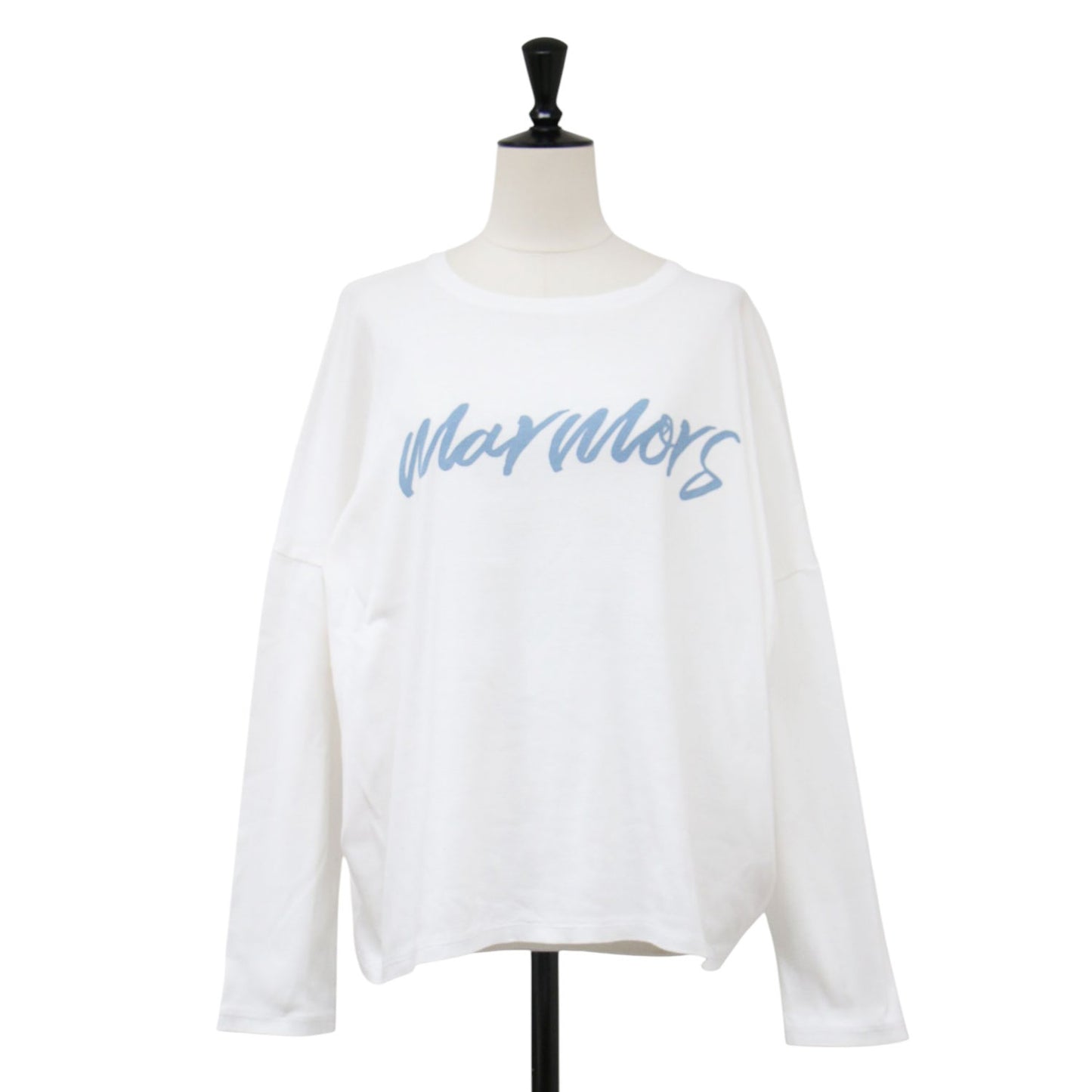 ロゴロングスリーブＴシャツ / プルオーバー ラウンドネック 長袖 ドロップショルダー コットン ウォッシャブル