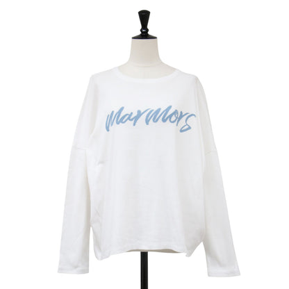 ロゴロングスリーブＴシャツ / プルオーバー ラウンドネック 長袖 ドロップショルダー コットン ウォッシャブル