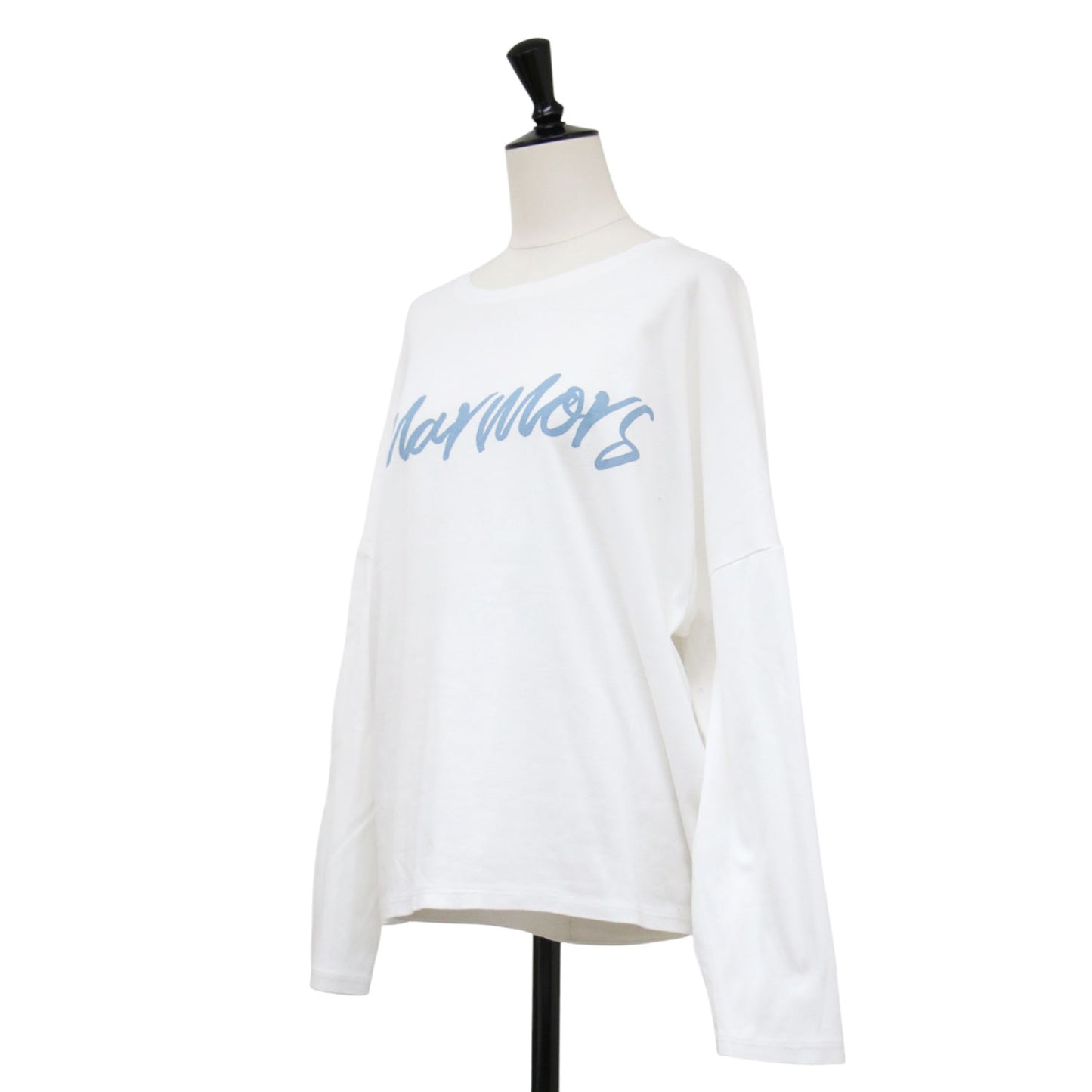 ロゴロングスリーブＴシャツ / プルオーバー ラウンドネック 長袖 ドロップショルダー コットン ウォッシャブル