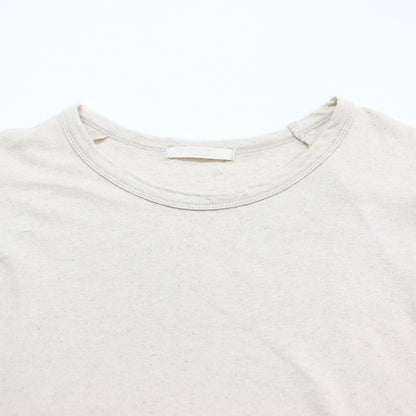 23春夏 リネン コットン Tシャツ / プルオーバー フレンチスリーブ クルーネック タック