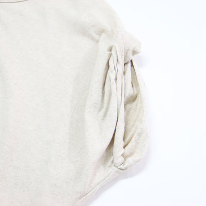 23春夏 リネン コットン Tシャツ / プルオーバー フレンチスリーブ クルーネック タック