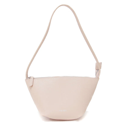26春夏 SHRINK W FACE 舟形 ワンショルダーバッグ / 肩掛け シュリンクレザー シボ シルバー金具