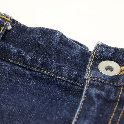 テーパード ハイウエスト デニムパンツ / タック ギャザー ストレッチ コットン
