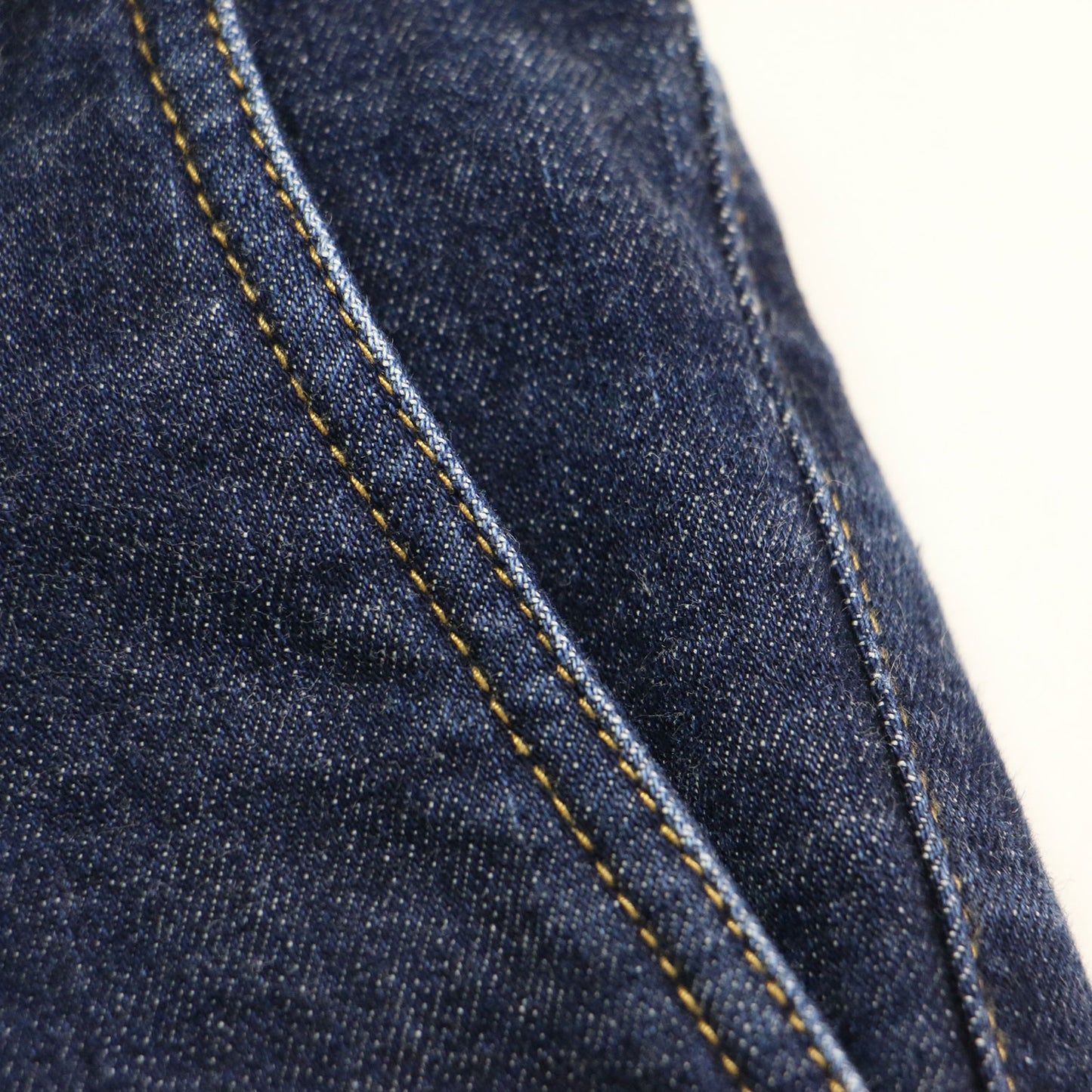 テーパード ハイウエスト デニムパンツ / タック ギャザー ストレッチ コットン