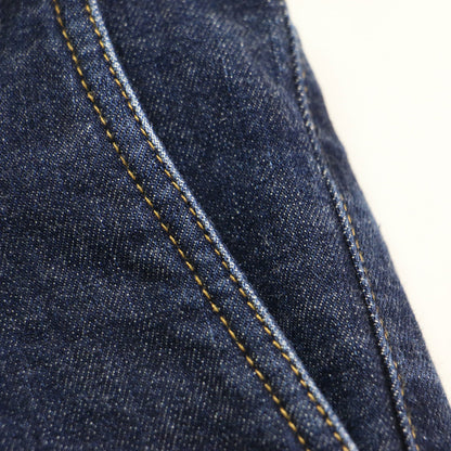 テーパード ハイウエスト デニムパンツ / タック ギャザー ストレッチ コットン