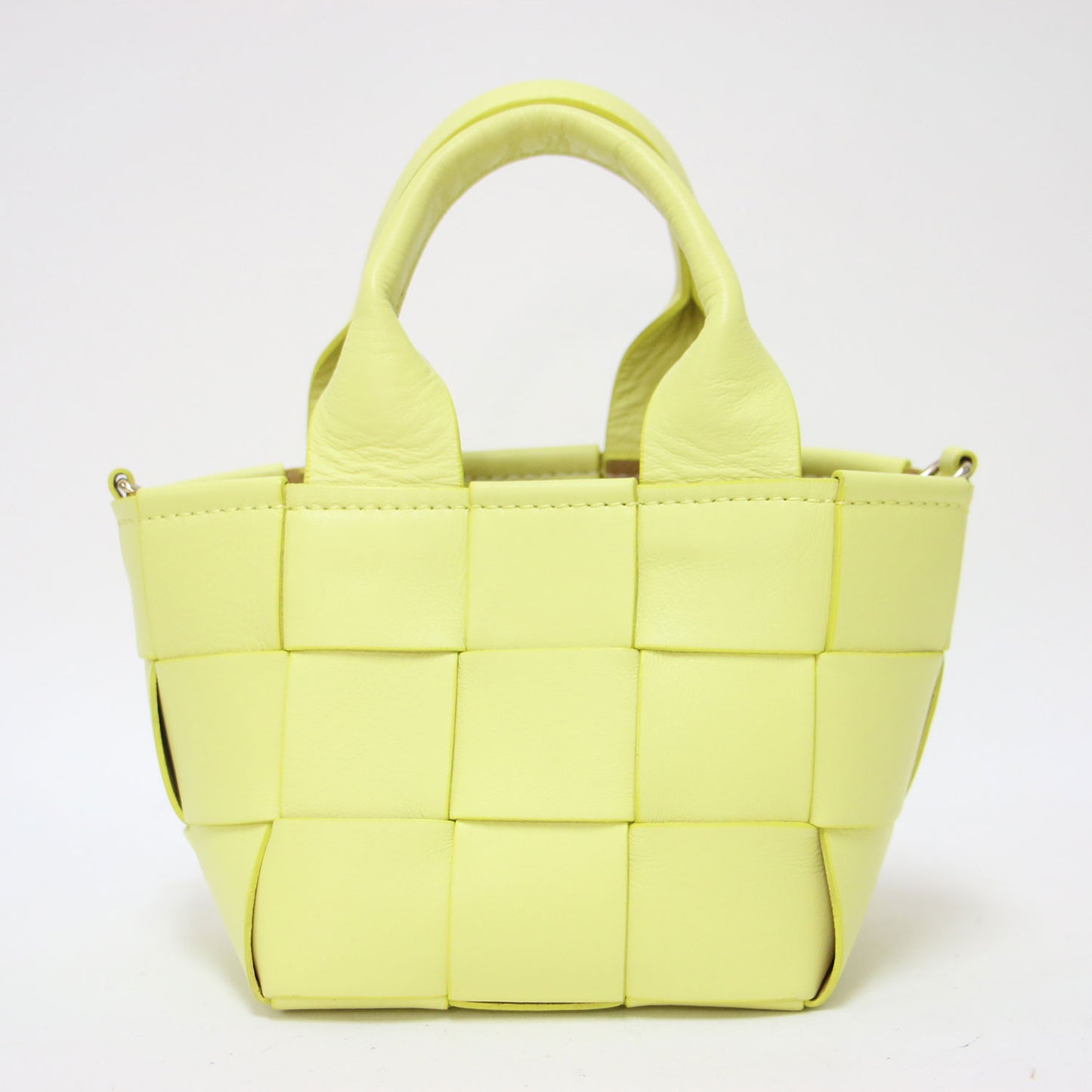 2way メッシュレザー バケットバッグ / トートバッグ ショルダーストラップ 編み込み