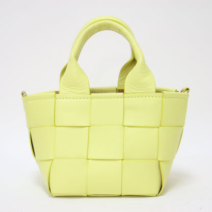 2way メッシュレザー バケットバッグ / トートバッグ ショルダーストラップ 編み込み