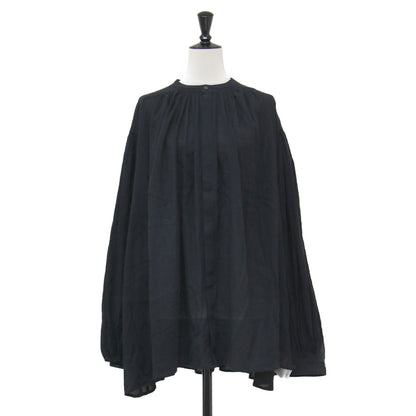 25春夏 ガーゼ 比翼 ブラウス / シャツ チュニック丈 長袖 ギャザー
