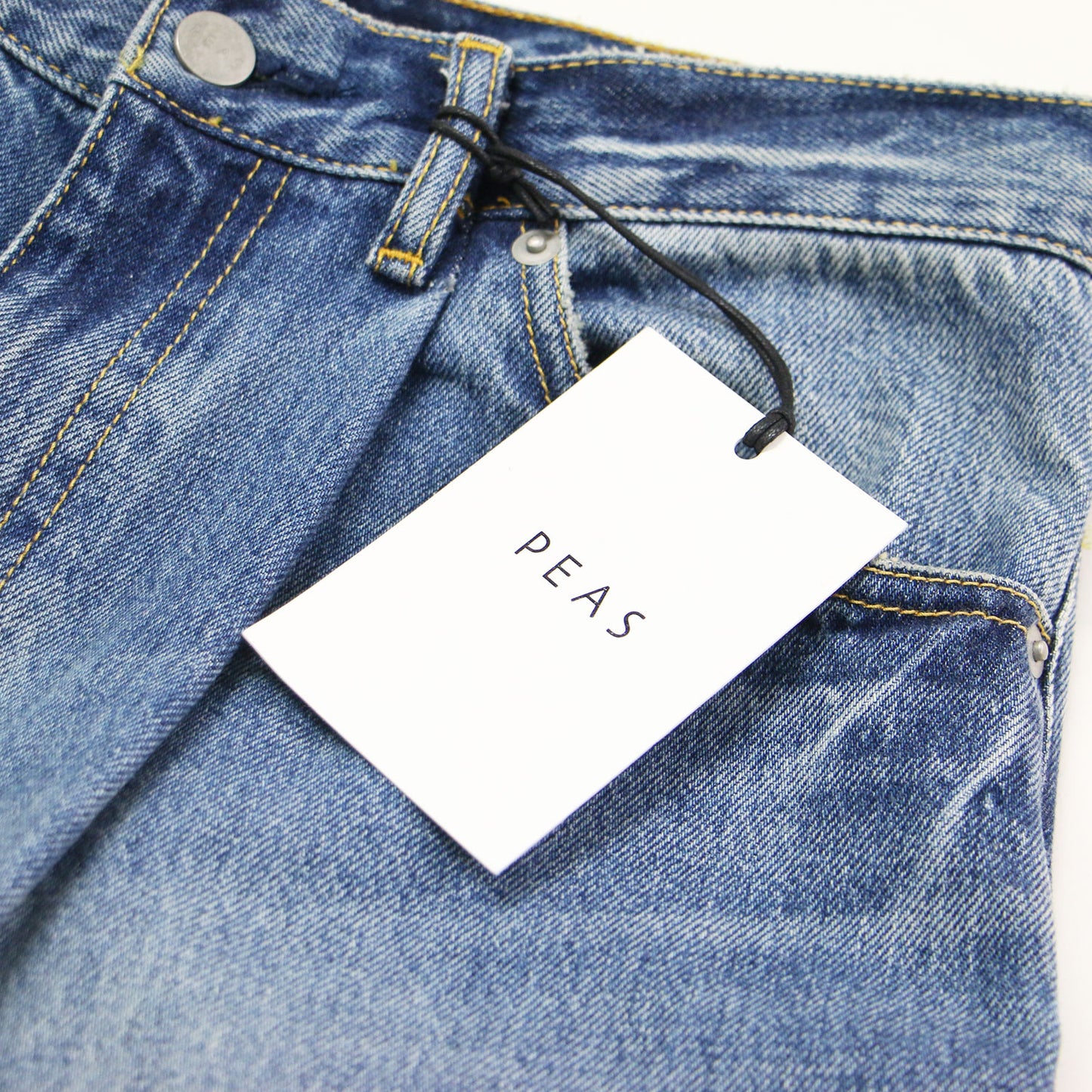25春夏 クラッシュ デニムパンツ / ワイド ダメージ加工 タックボタン 刺繍 コットン