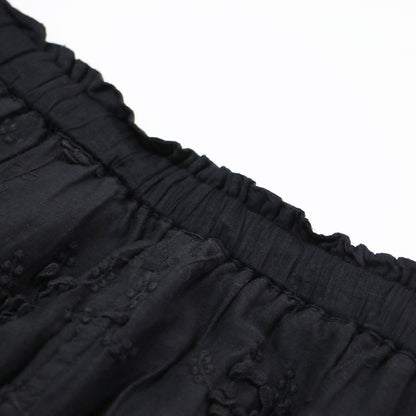 25春夏 コットン シアー エンブロイダリー パンツ / sheerv cotton 3D embroidery pants ワイドパンツ ウエストゴム 花柄 刺繍