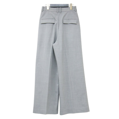 24春夏 ウォッシャブル ハイスペック トロピカルウール 2タック ワイドパンツ / スラックス センタープレス 2WAYストレッチ フラップポケット