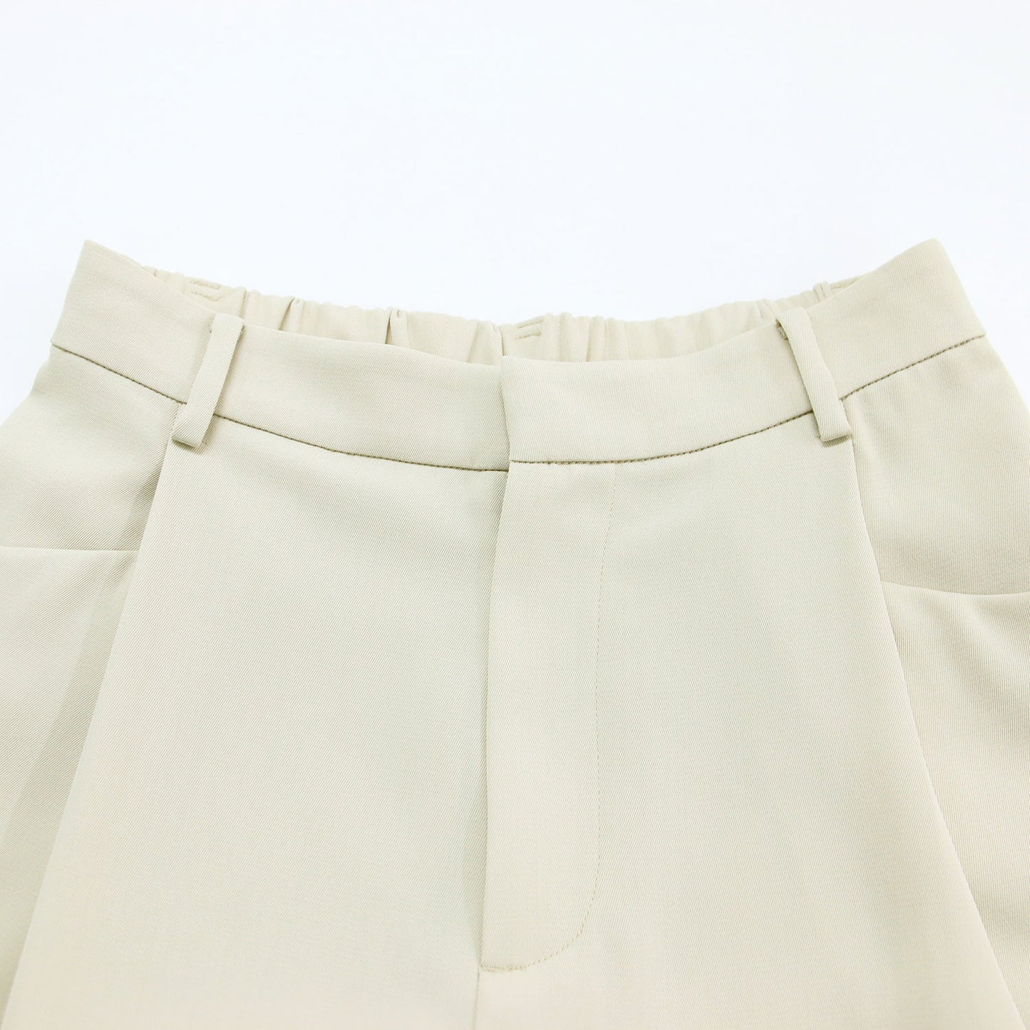 24春夏 ツイル バックゴム ストレート パンツ / スラックス Lポケット タック ストレッチ