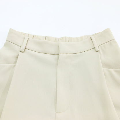 24春夏 ツイル バックゴム ストレート パンツ / スラックス Lポケット タック ストレッチ