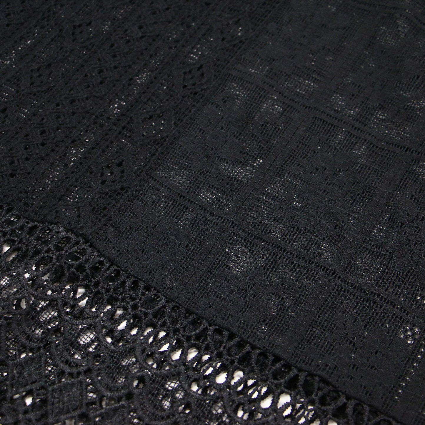 パッチワーク レース カフタンワンピース / ドレス 長袖 Vネック ロング丈 刺繍 Aライン コットン