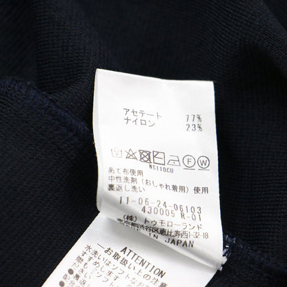 アセテートナイロンミラノリブ ウエストタックワンピース / ドレス ロング丈 膝下丈 半袖 フレンチスリーブ クルーネック フレア Aライン タック
