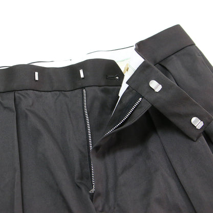 20秋冬 コットン ギャバジン タックパンツ / テーパードパンツ センタープレス 2タック