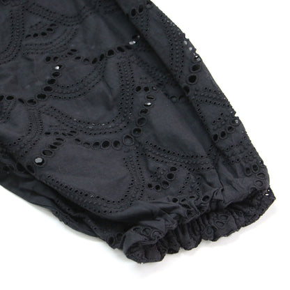 23春夏 コットン ドット ワンピース / COTTON VOILE DOT HEMLA DRESS ドレス ミモレ丈 スクエアネック 半袖 ボリュームスリーブ 凹凸 バックファスナー ウォッシャブル
