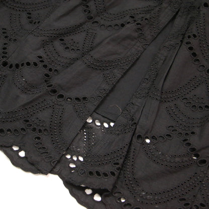 23春夏 コットン ドット ワンピース / COTTON VOILE DOT HEMLA DRESS ドレス ミモレ丈 スクエアネック 半袖 ボリュームスリーブ 凹凸 バックファスナー ウォッシャブル