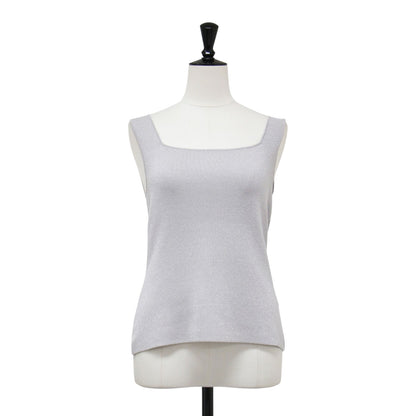 25春夏 ラメ ノースリーブ ニット / Lurex Knit 2 Ennon Sweater スクエアネック