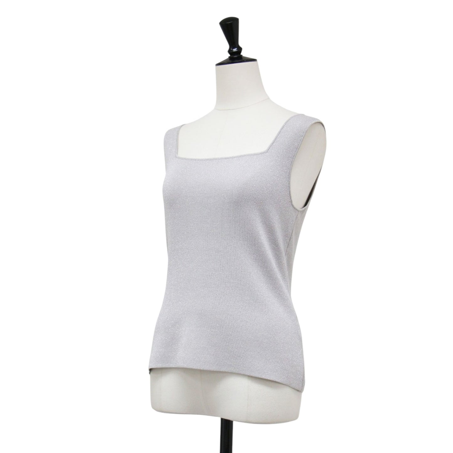 25春夏 ラメ ノースリーブ ニット / Lurex Knit 2 Ennon Sweater スクエアネック