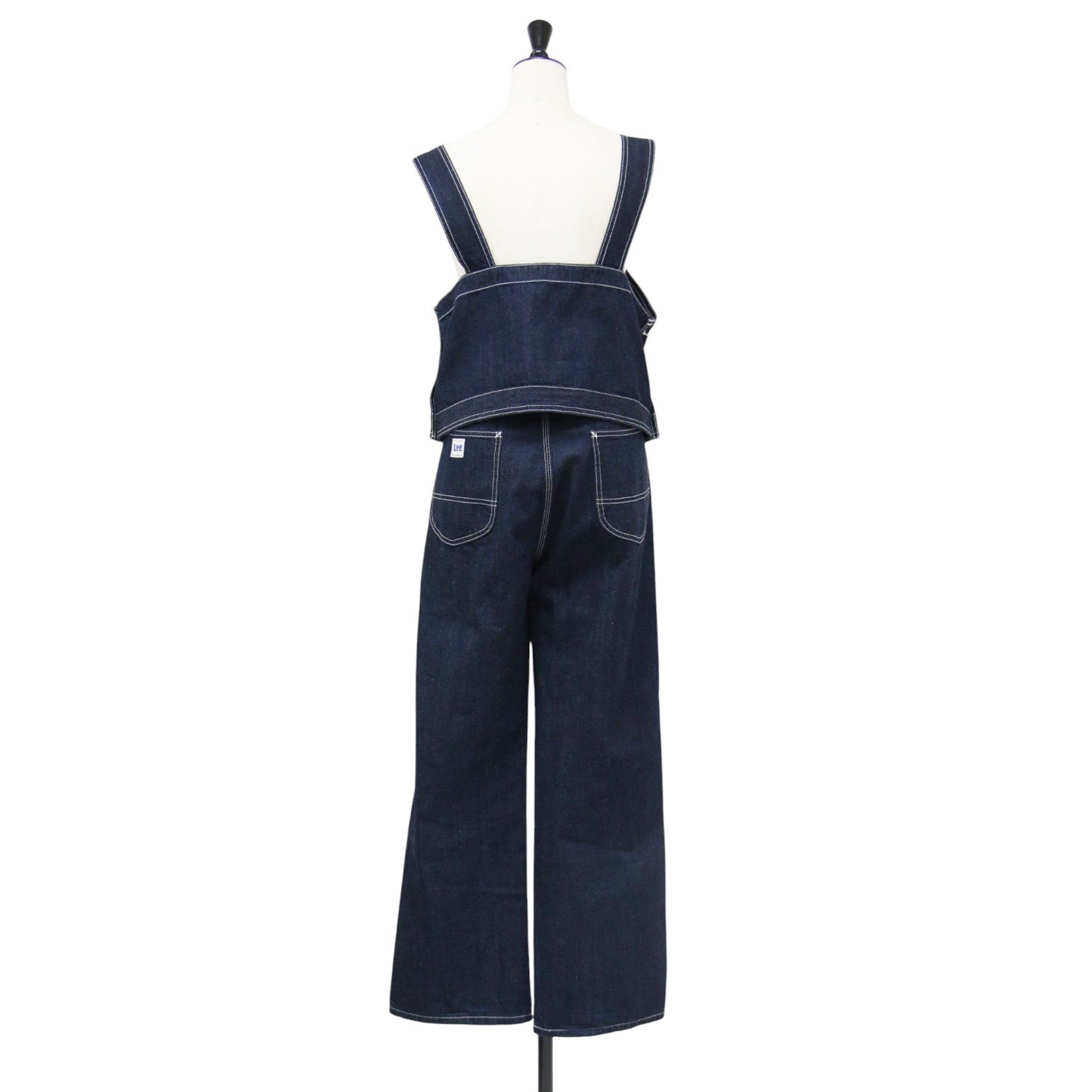 × Lee コラボ 23秋冬 デニムセットアップ / DENIM SET UP セパレート フルレングス ローライズ ビスチェ ノースリーブ ステッチ ブランドタグ コットン ウォッシャブル