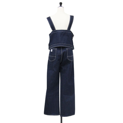 × Lee コラボ 23秋冬 デニムセットアップ / DENIM SET UP セパレート フルレングス ローライズ ビスチェ ノースリーブ ステッチ ブランドタグ コットン ウォッシャブル
