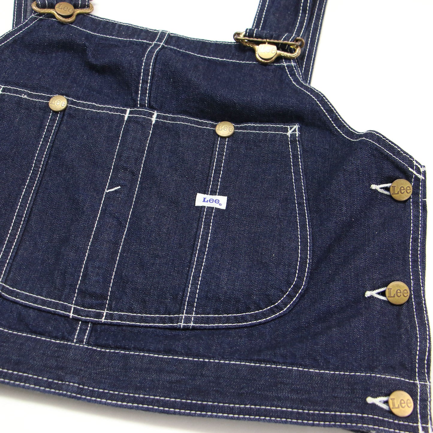 × Lee コラボ 23秋冬 デニムセットアップ / DENIM SET UP セパレート フルレングス ローライズ ビスチェ ノースリーブ ステッチ ブランドタグ コットン ウォッシャブル