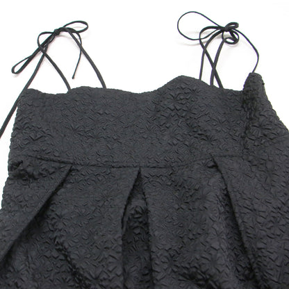 ジャガード キャミ ワンピース / Jacquard Cami OnePiece ドレス Aライン フレア ノースリーブ 2WAY 切替え サイドファスナー 凹凸 光沢