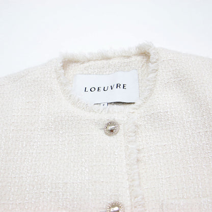 26春夏 オーバーサイズ ツイード ジャケット / Oversized tweed jacket ノーカラ―