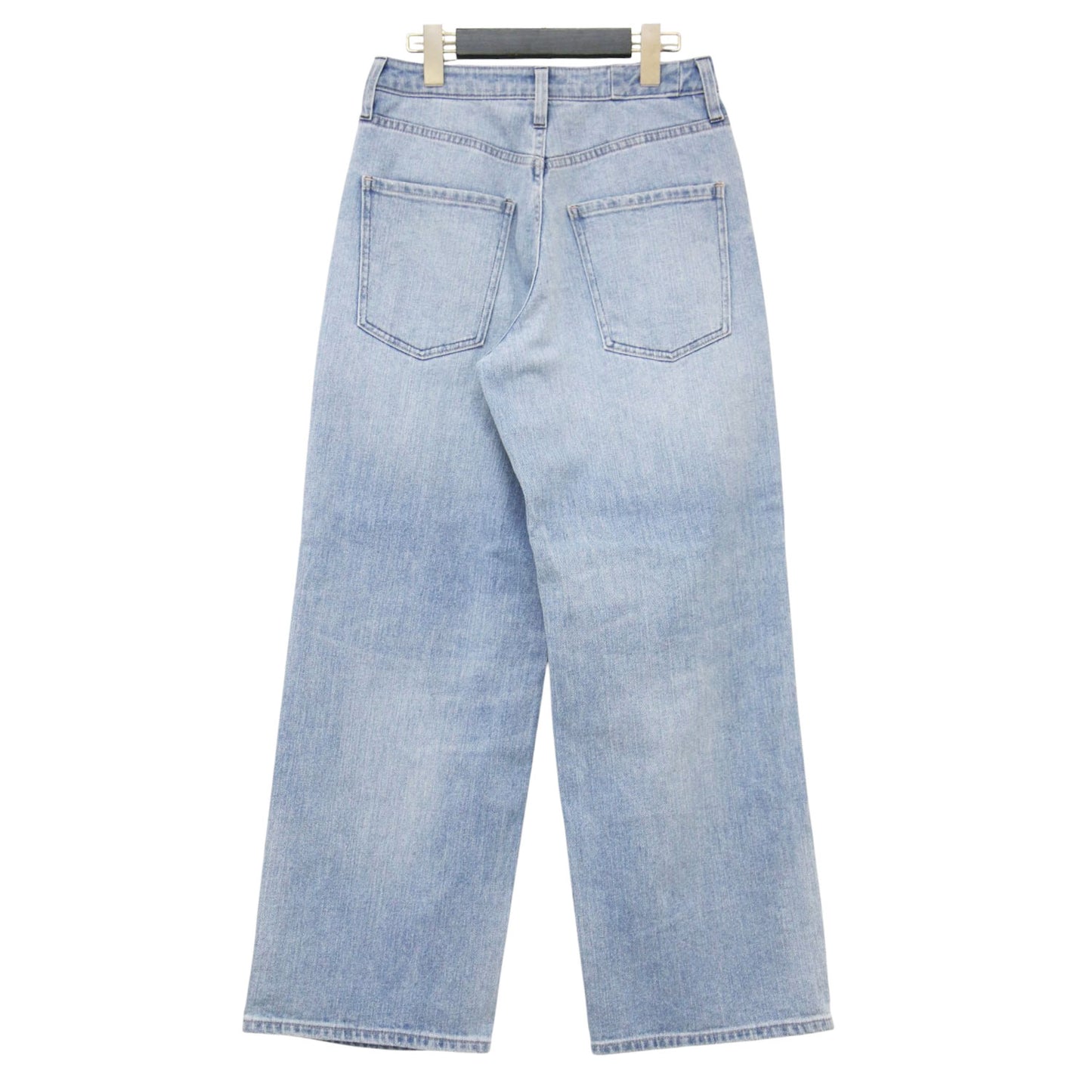 ミッドライズ ストレート デニムパンツ / Poplar Midrise ワイド ストレッチ USED加工