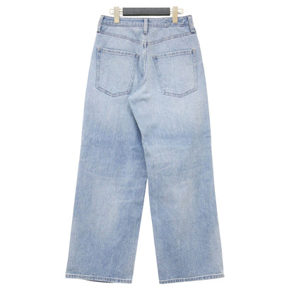 ミッドライズ ストレート デニムパンツ / Poplar Midrise ワイド ストレッチ USED加工