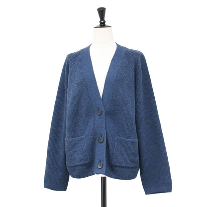 25秋冬 アルパカブレンド Ｖネック カーディガン / ニット 長袖 ラグランスリーブ ウール