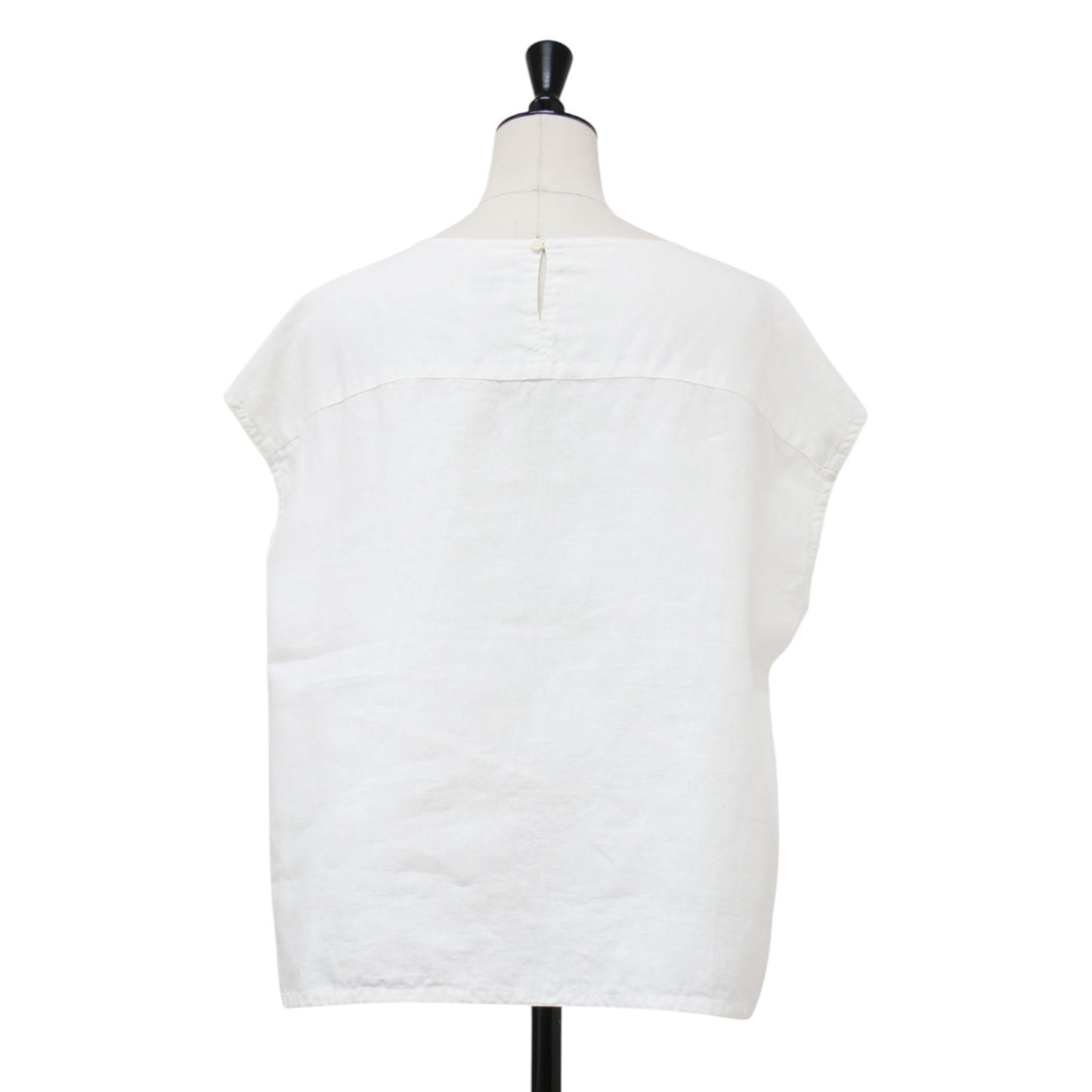 リネン ノースリーブ プルオーバー ブラウス / SLEEVELESS PULLOVER フレンチスリーブ クルーネック