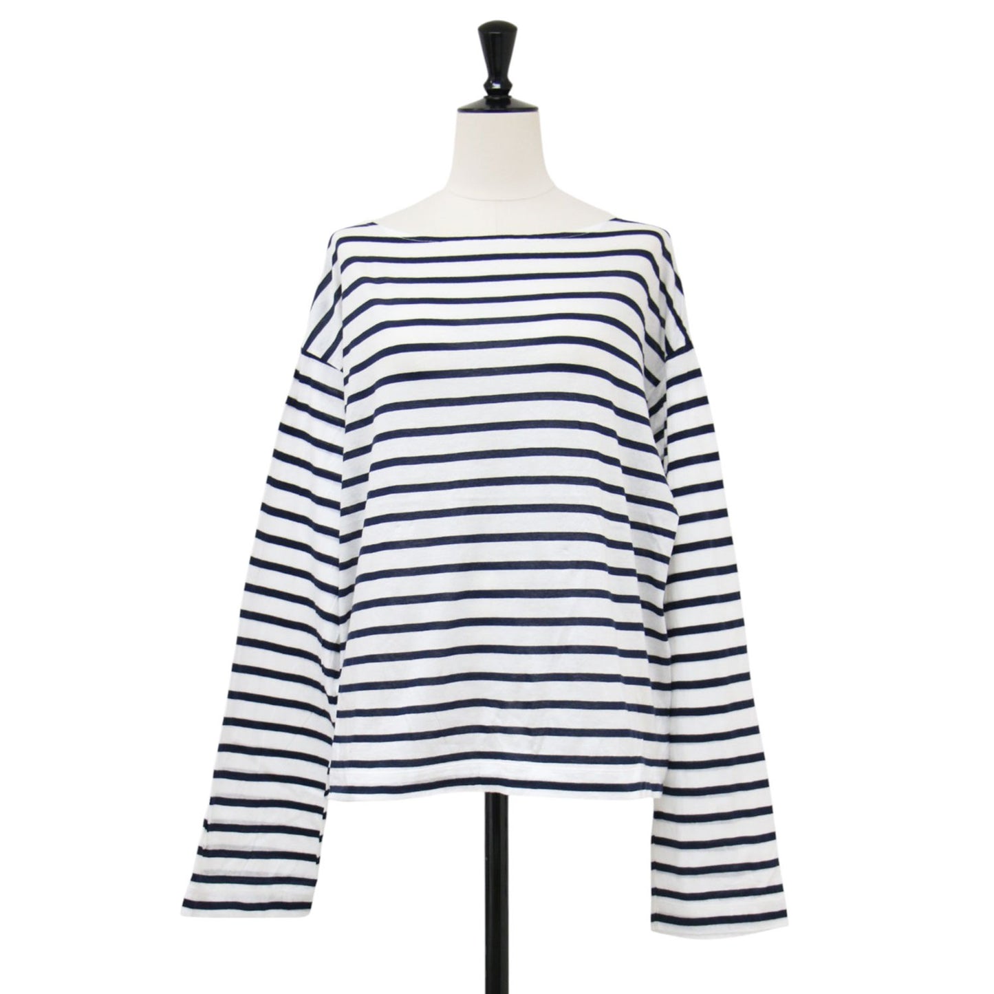 24春夏 Sheer BORDER プルオーバー / Tシャツ カットソー 長袖 ボートネック シアー ボーダー コットン