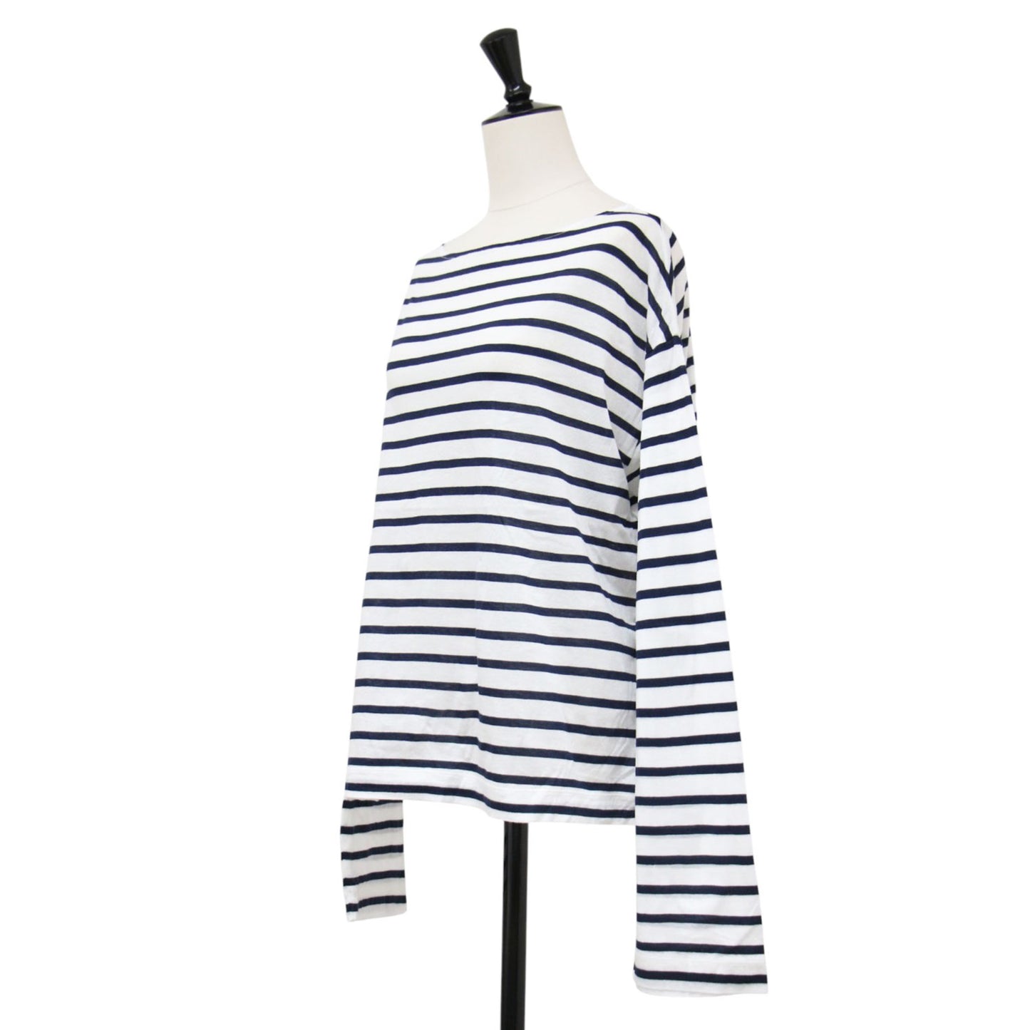 24春夏 Sheer BORDER プルオーバー / Tシャツ カットソー 長袖 ボートネック シアー ボーダー コットン
