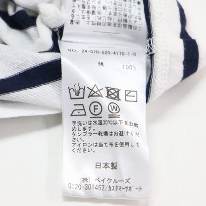24春夏 Sheer BORDER プルオーバー / Tシャツ カットソー 長袖 ボートネック シアー ボーダー コットン